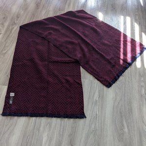 NWOT ASOS Maroon and Blue Chevron Blanket Scarf